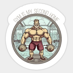 Gym is my second home Sticker